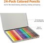 Amazon Basics Premium Colored Pencils, Soft Core, 24 Count