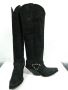 BLACK suede or calf leather harness 22´ tall cowboy boots 4¨