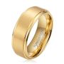 MEN'S STEP BRUSHED GOLD TUNGSTEN RING OY
