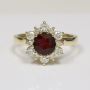 Round Shape Ruby Prong Set Halo Ring (1.79cttw)