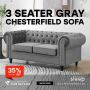 3 Seater Grey Chesterfield Sofa | 35% Off