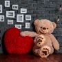 Charming Teddy with Heart Pillows by Giant Teddy 