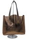 Stylish Golden Leather Shoulder Bag - Designer Tote Bag