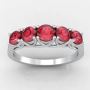 Round Ruby Four Prong Wedding Band (0.65 Carat Total Weight)