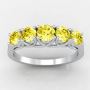 Dazzling Yellow Sapphire Four Prong Wedding Band (0.65cttw)