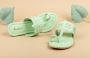 Handmade Mint Green Flat Sandals For Women