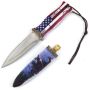 Double Edge American Flag Handle Boot Knife With Clip