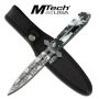 Gothic Vampire Skull Etched Blade Boot Dagger Pearl Handle K