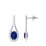 Blue Sapphire Earrings With Round Diamonds