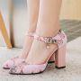 Floral Pointed Toe High Heels Mary Janes Womens Shoes,NEW!