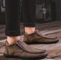 Slip-On Loafers Moccasins Men Genuine Leather Shoes,NEW!