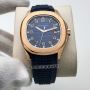 Patek Philippe Aquanaut Rose Gold Blue Dial Replica Watch