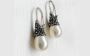 Customized Round Silver Pearl Earrings For Women