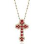 Luxurious 18K Gold Ruby Cross Necklace 