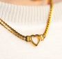 Cuban Link Heart Choker Necklace