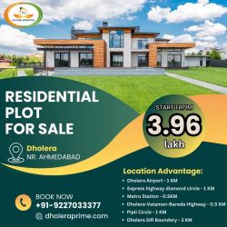 BOOK PLOT AT JUST 3.96 LAKH IN DHOLERA SMART CITY