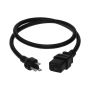 NEMA 5-15P to C19 Power Cord - 3 Pin Plug, SJT, Reliable and