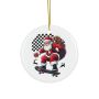 Skateboarding Santa Christmas Ornament