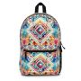 Vibrant Geometric Tribal Backpack Colorful Boho Festival Bag