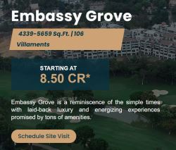 Embassy Grove in Kodihalli, Bangalore | 4 BHK Duplex Villame