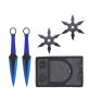 4 PC Blue Ninja Throwing Knives Combo Star Shuriken Set