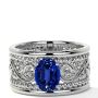 Buy Stunning 1.00ct Vintage Oval Blue Sapphire Solitaire Rin