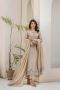 ORA – Dark Beige Sheesha Silk Dress by Shireen Lakdawala